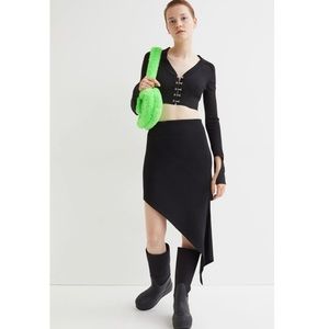 h&m // rib knit black skirt nwt